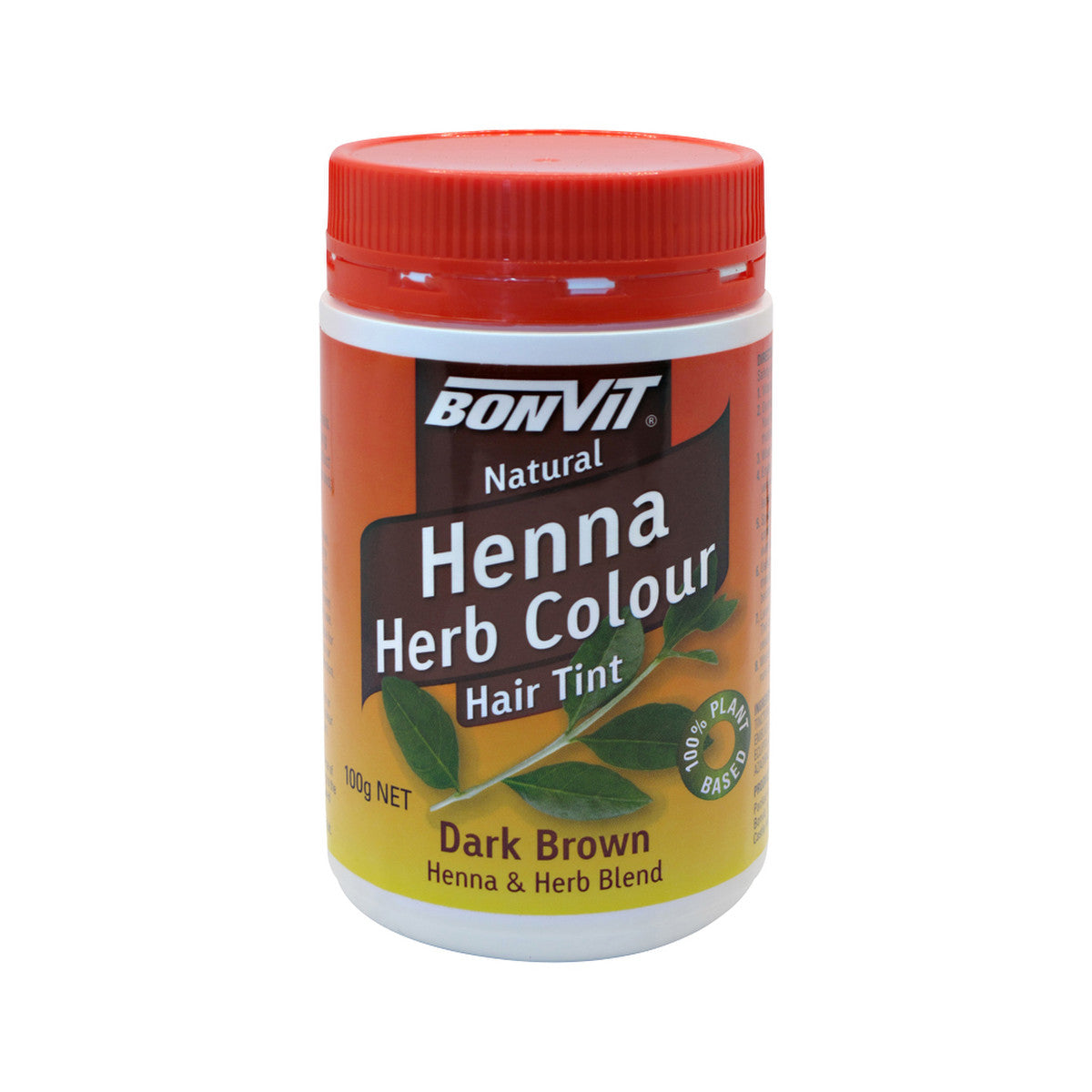 Bonvit Natural Hair Tint Henna Herb Colour (Henna & Herb Blend) Dark Brown 100g - Cutprice Online