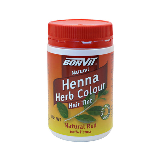 Bonvit Natural Hair Tint Henna Herb Colour (100% Henna) Natural Red 100g - Cutprice Online