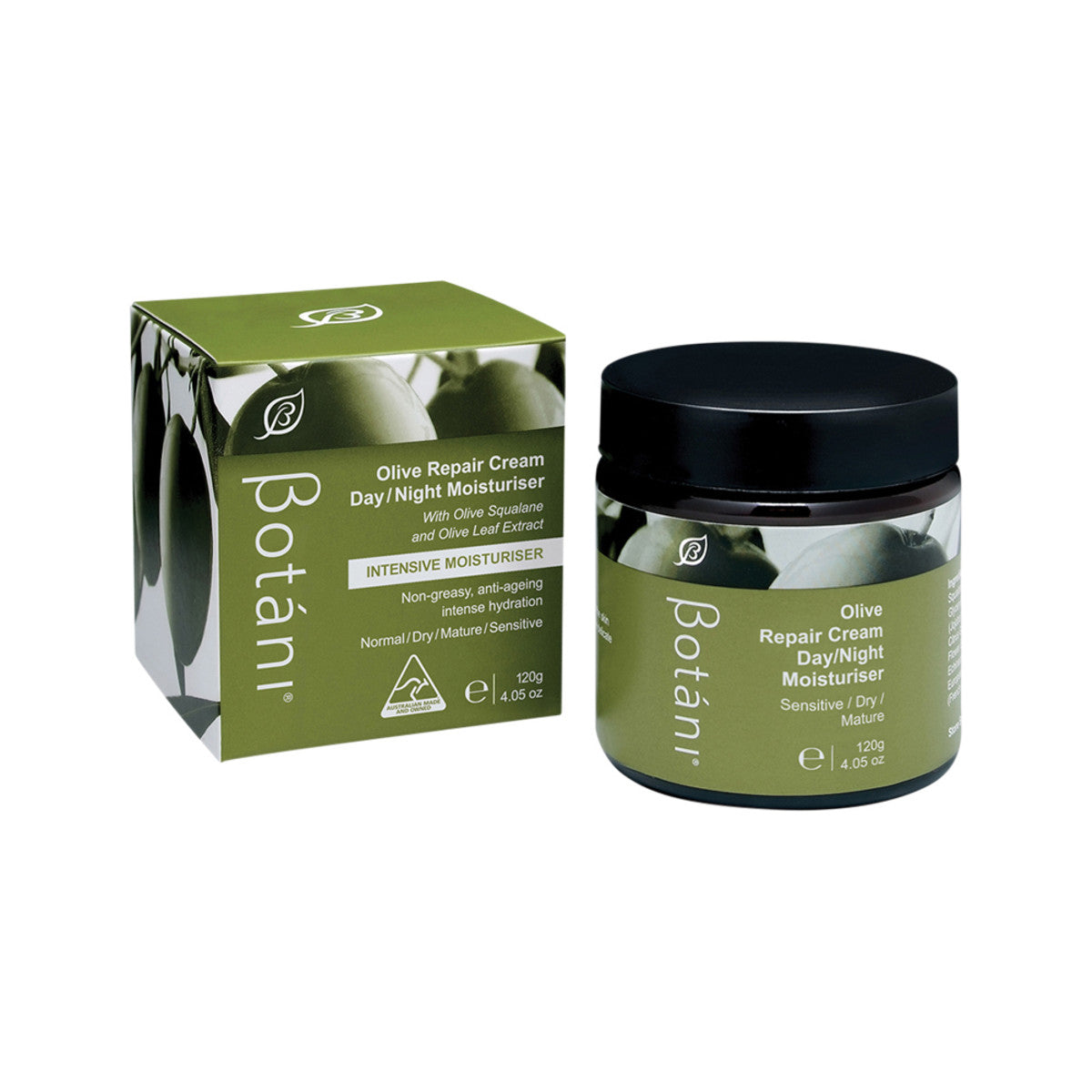 Botani (Intensive Moisturiser) Olive Repair Cream Day/night Moisturiser 120g BOTANI
