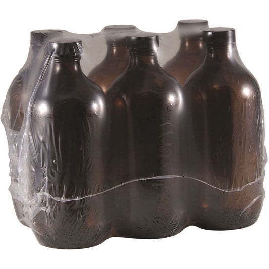 Bottle Glass Amber 500ml with Cap 6 Pack - Cutprice Online