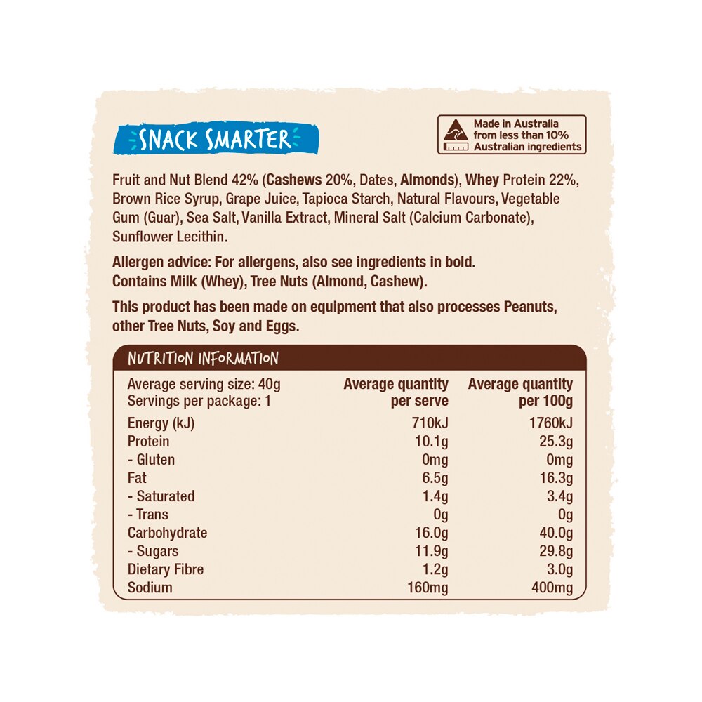 Bounce Protein Balls Cashew Caramel 40g x 12 Pack - Cutprice Online