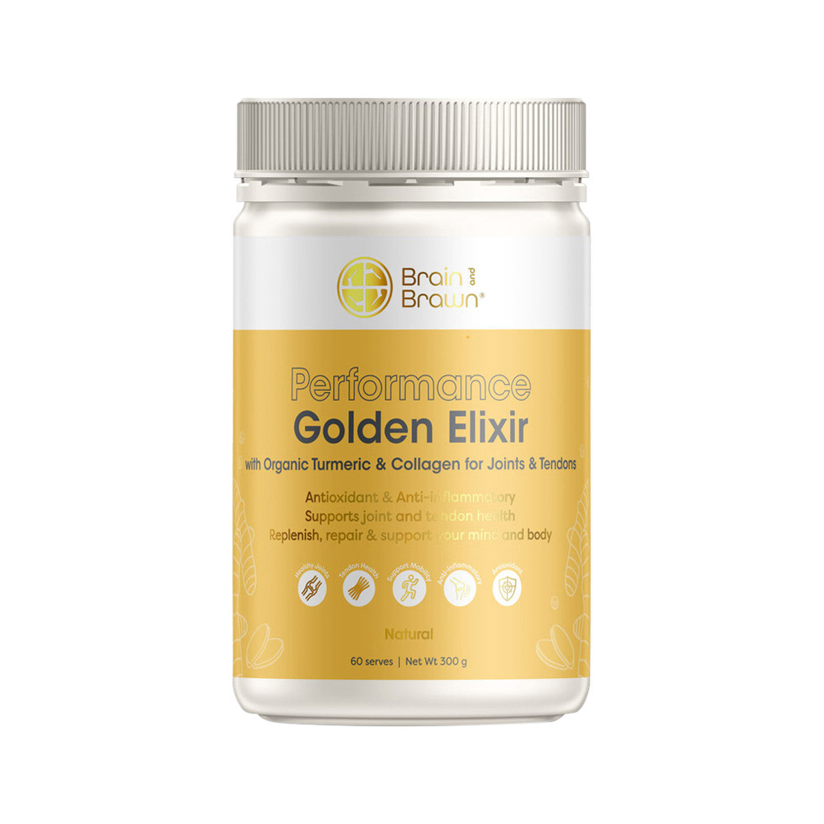 Brain and Brawn Performance Golden Elixir (With Organic Turmeric & Collagen) Natural 300g - Cutprice Online