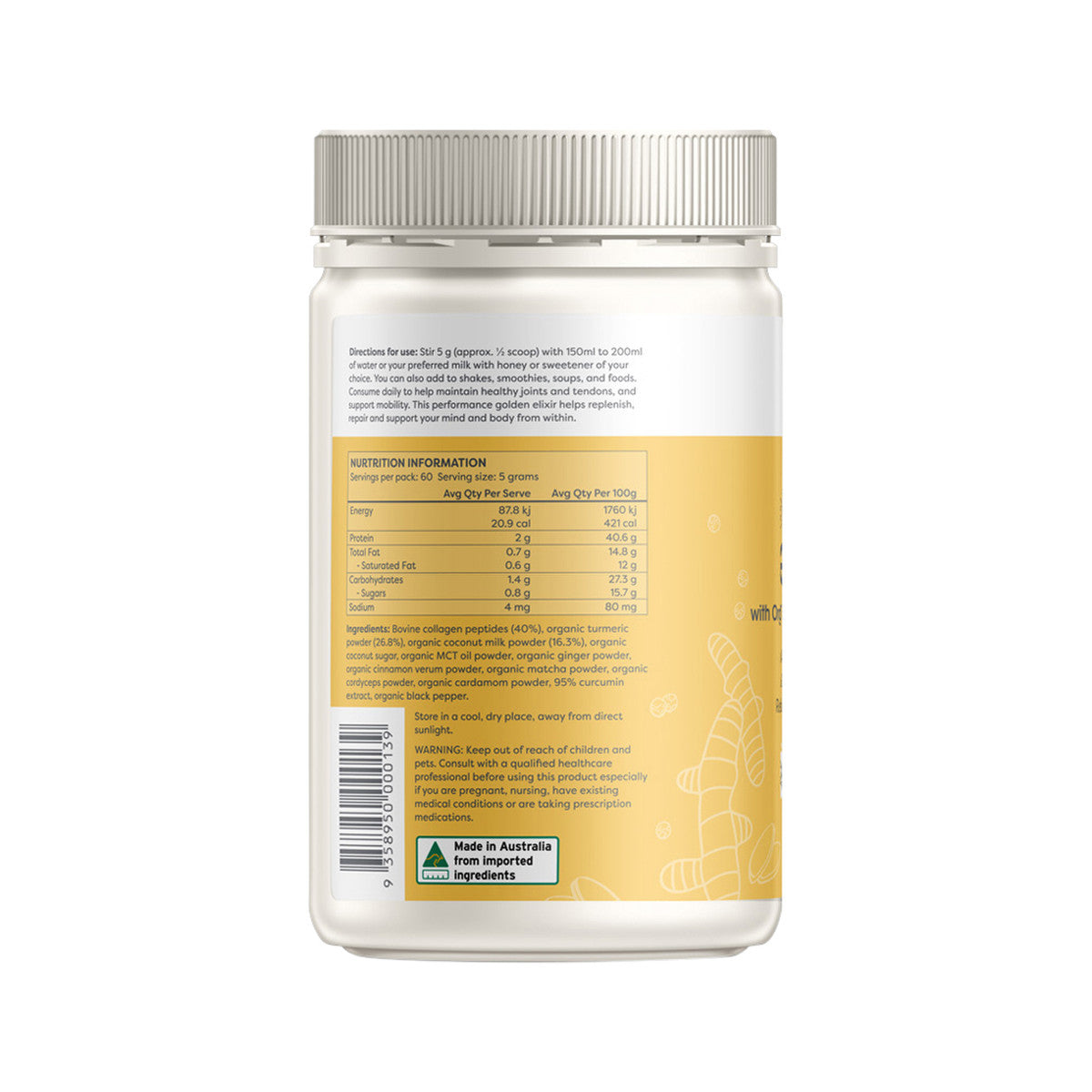 Brain and Brawn Performance Golden Elixir (With Organic Turmeric & Collagen) Natural 300g - Cutprice Online