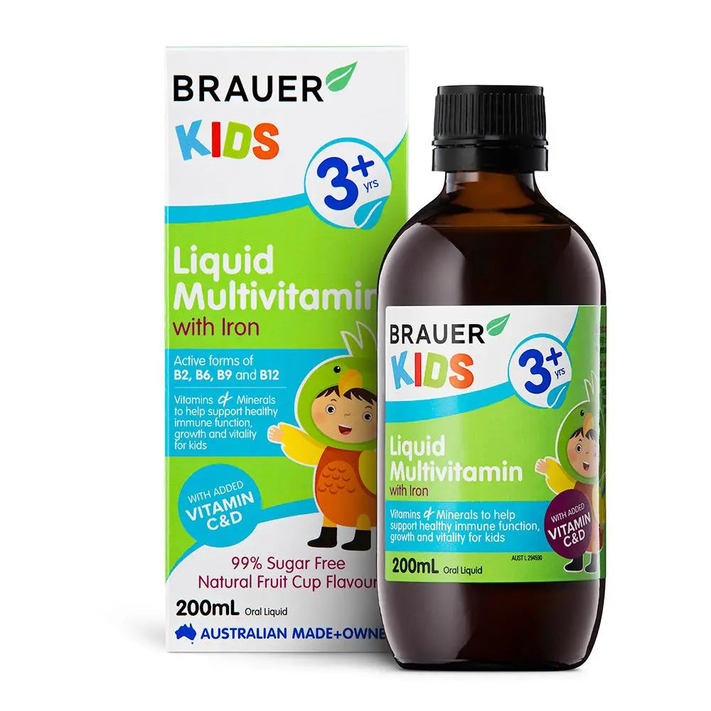 Brauer Kids Liquid Multivitamin With Iron 200ml BRAUER