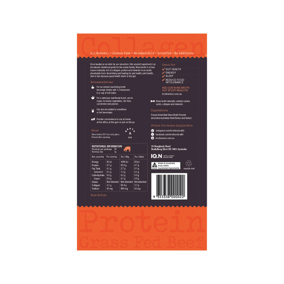 Broth & Co Naked Bone Broth Powder 100g - Cutprice Online