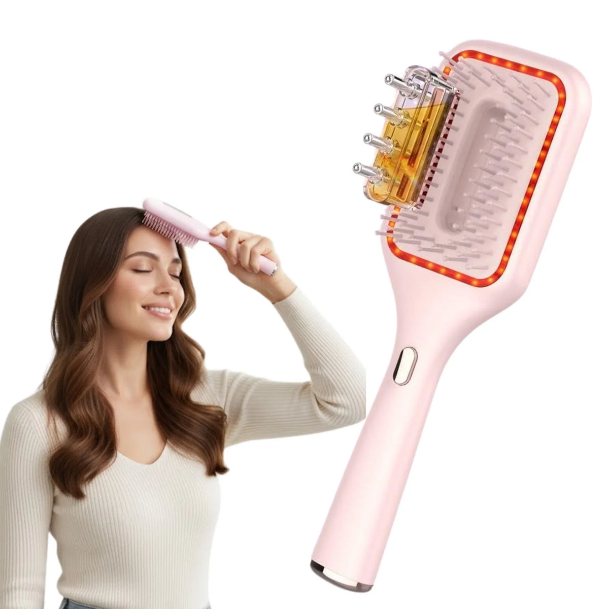 Soodox Organic Hair Oil Dispensing Brush Pink