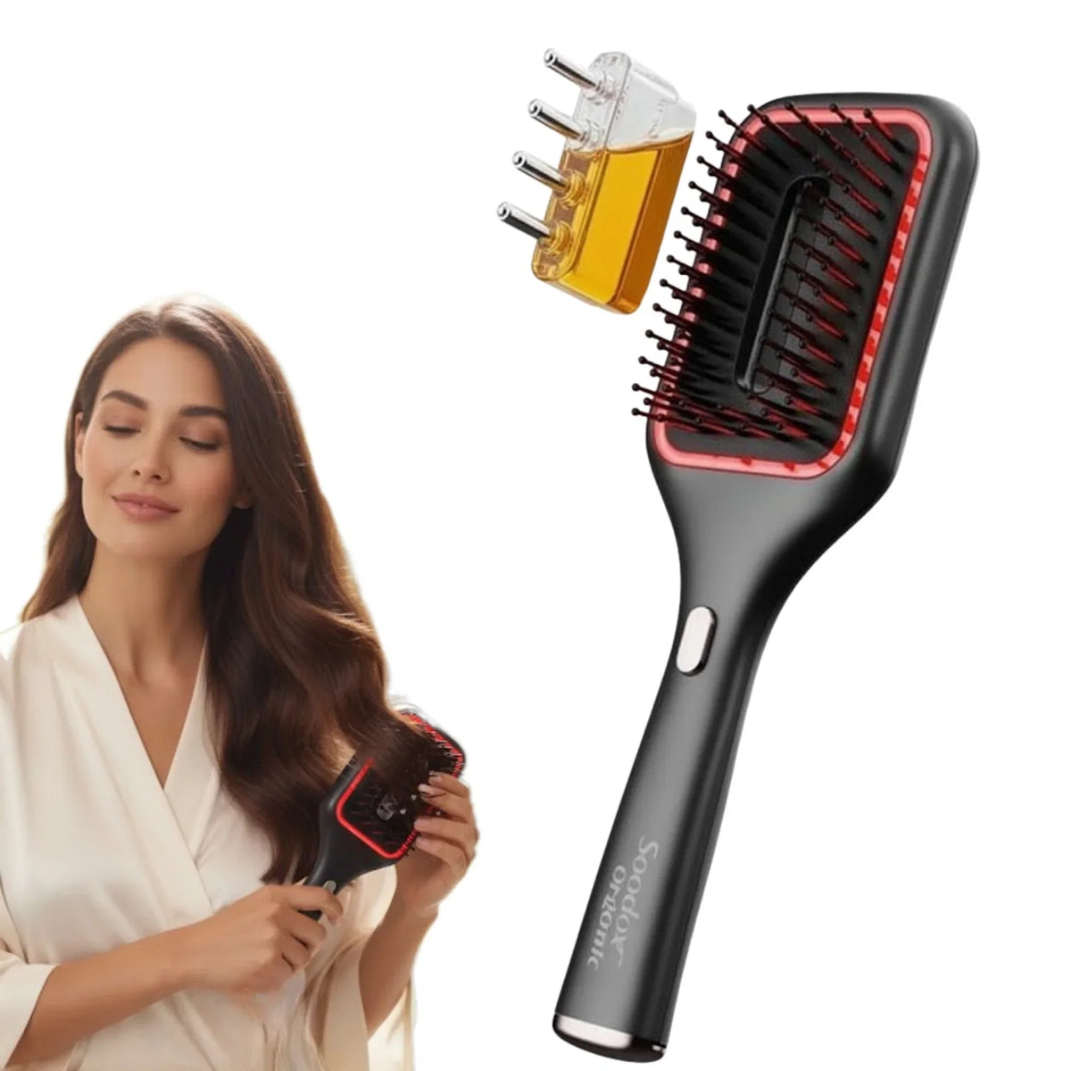 Soodox Organic Hair Oil Dispensing Brush Black