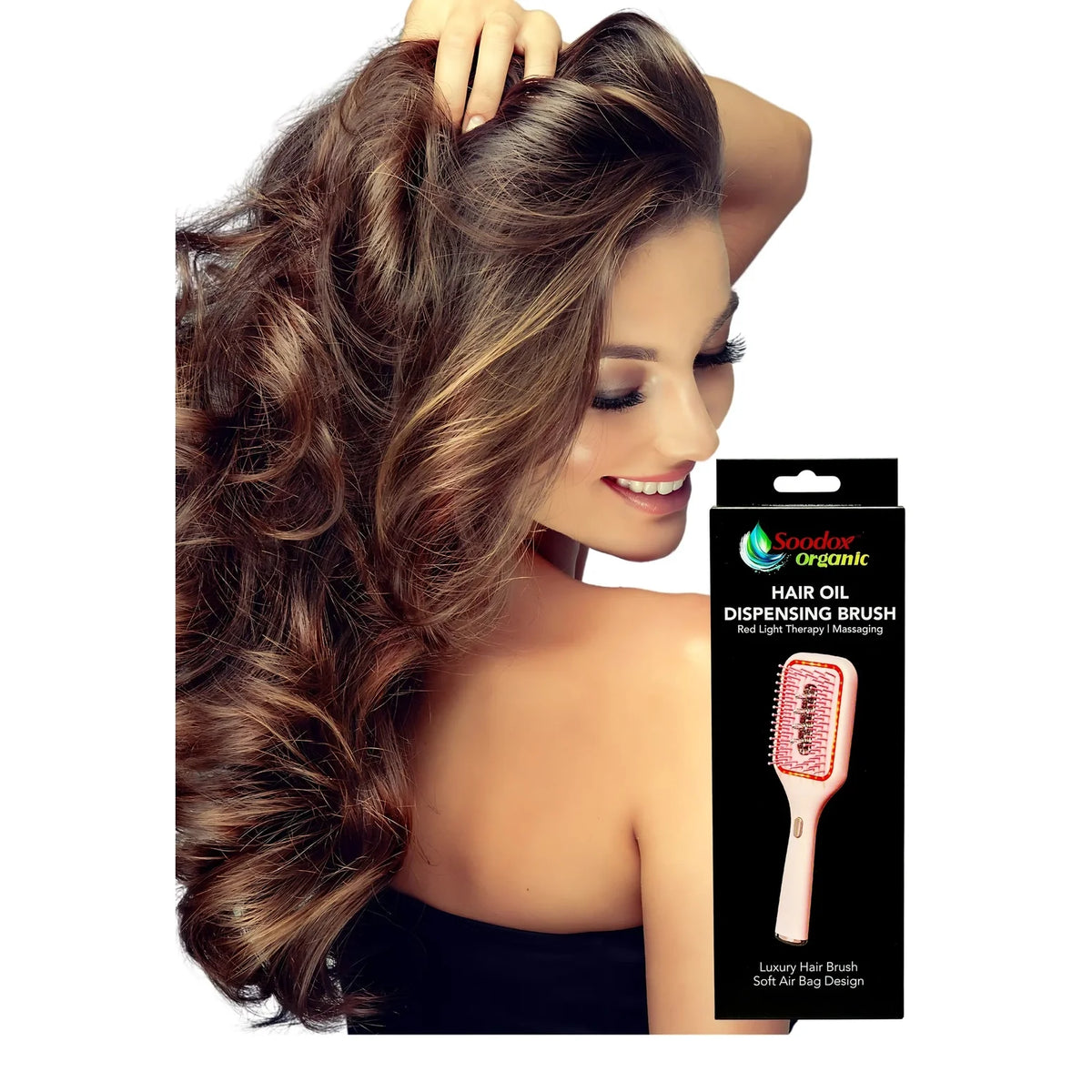 Soodox Organic Hair Oil Dispensing Brush Pink