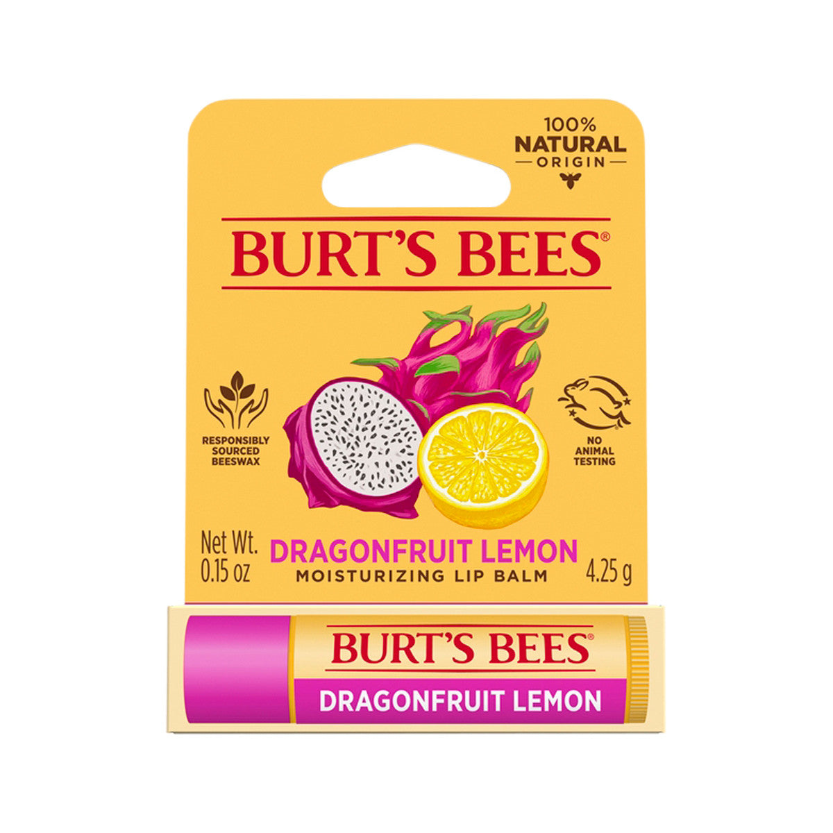 Burt's Bees Moisturising Lip Balm Dragonfruit Lemon 4.25g BURT'S BEES