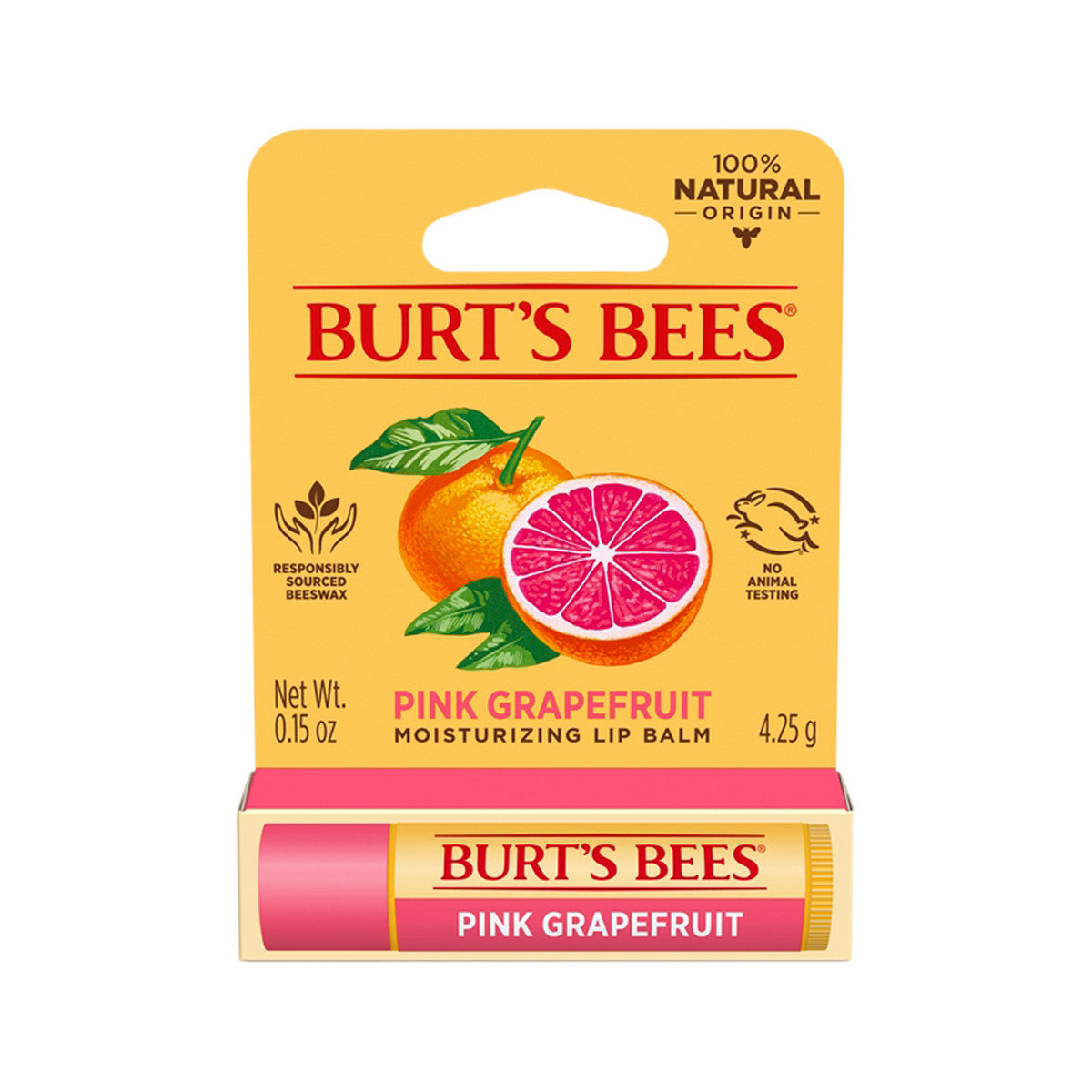 Burt's Bees Moisturising Lip Balm Pink Grapefruit 4.25g - Cutprice Online