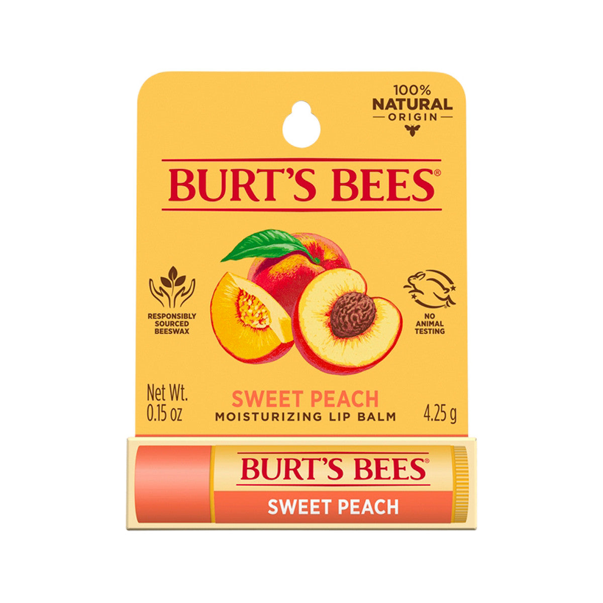 Burt's Bees Moisturising Lip Balm Sweet Peach 4.25g BURT'S BEES