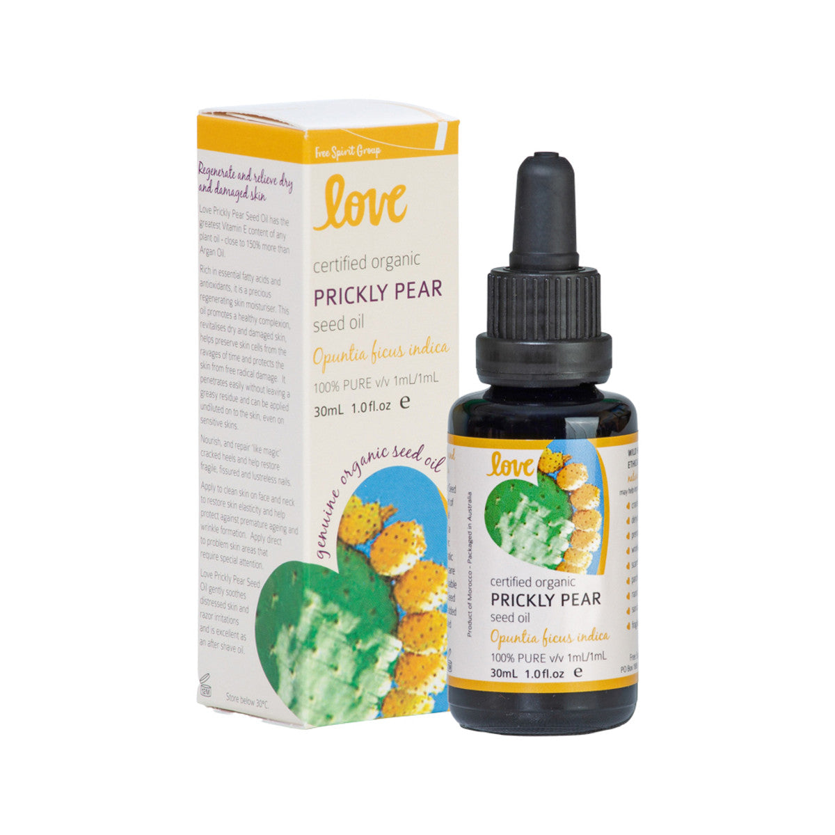 Byron Bay (Free Spirit) Love Oils Organic Prickly Pear Seed Oil 30ml - Cutprice Online