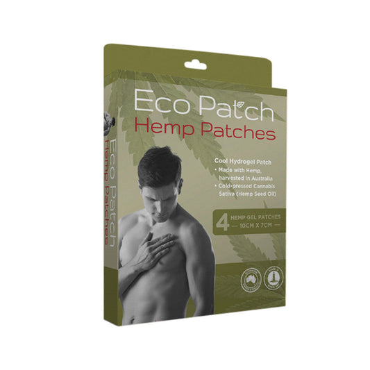 Byron Naturals with Eco Pain Eco Patch Hemp Patches (Hemp Gel Patches - 10cm x 7cm) x 4 Pack - Cutprice Online