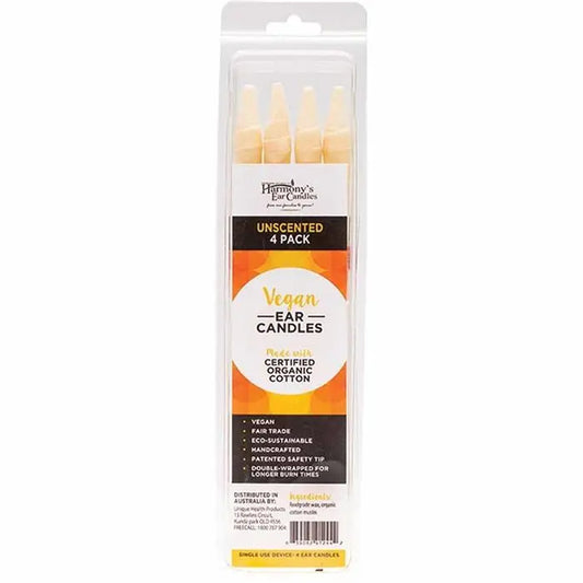 Harmony 's EAR CANDLES Vegan Ear Candles Unscented 4 HARMONY'S