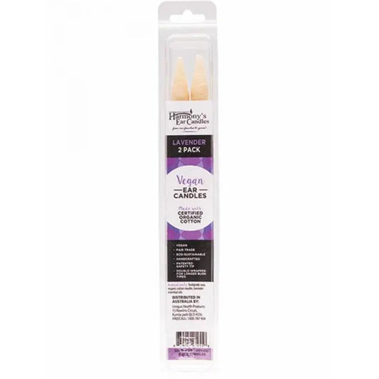 Harmony's EAR CANDLES Vegan Ear Candles Lavender Scented 2 HARMONY'S