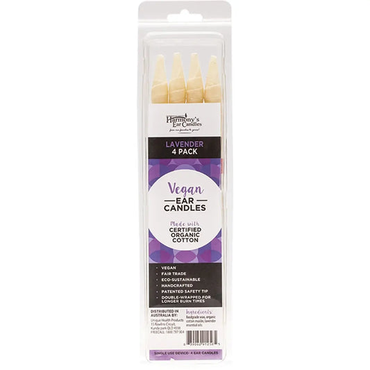 Harmony 's EAR CANDLES Vegan Ear Candles Lavender Scented 4 HARMONY'S