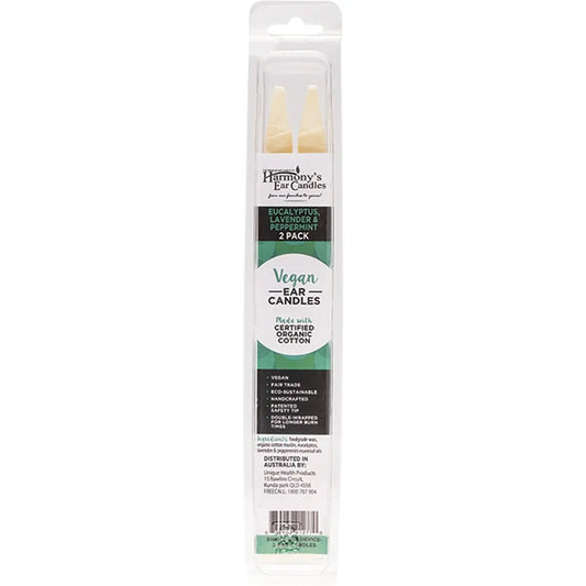 Harmony 's EAR CANDLES Vegan Ear Candles Eucalyptus, Lav & Peppermint 2 HARMONY'S
