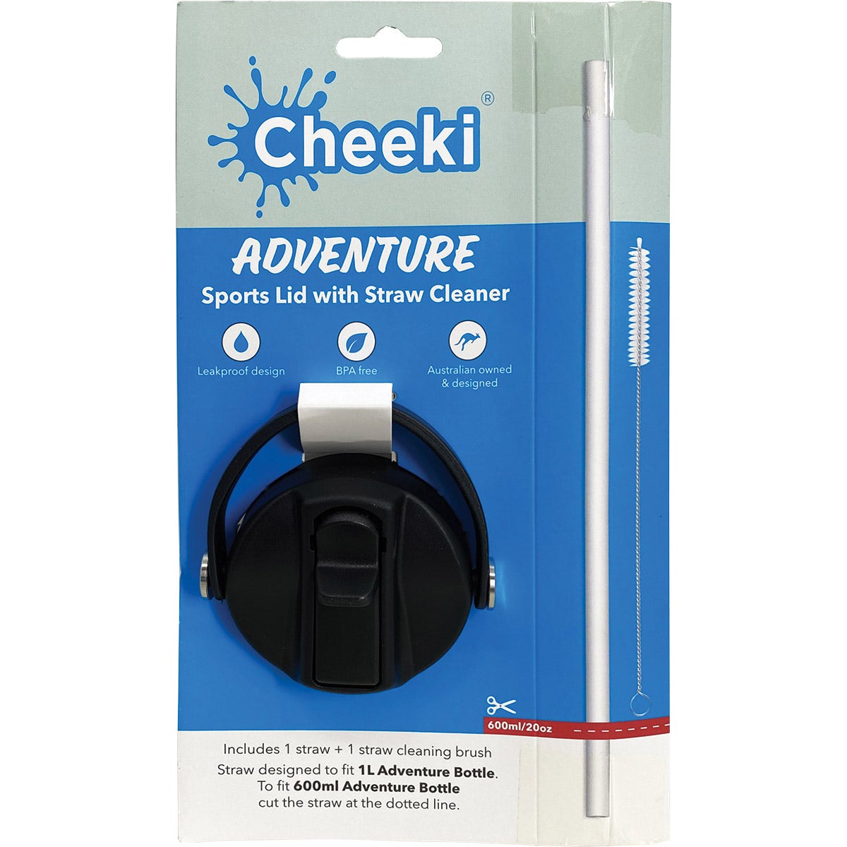 Cheeki Adventure Sports Lid With Straw Cleaner 1 CHEEKI