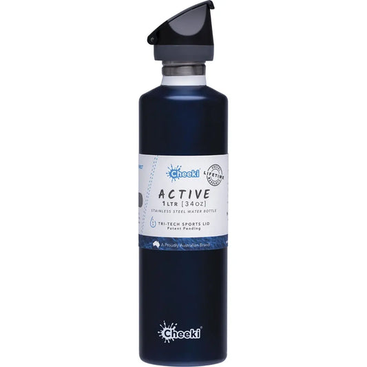 Cheeki Stainless Steel Bottle Ocean - Sports Lid 1 Litre CHEEKI