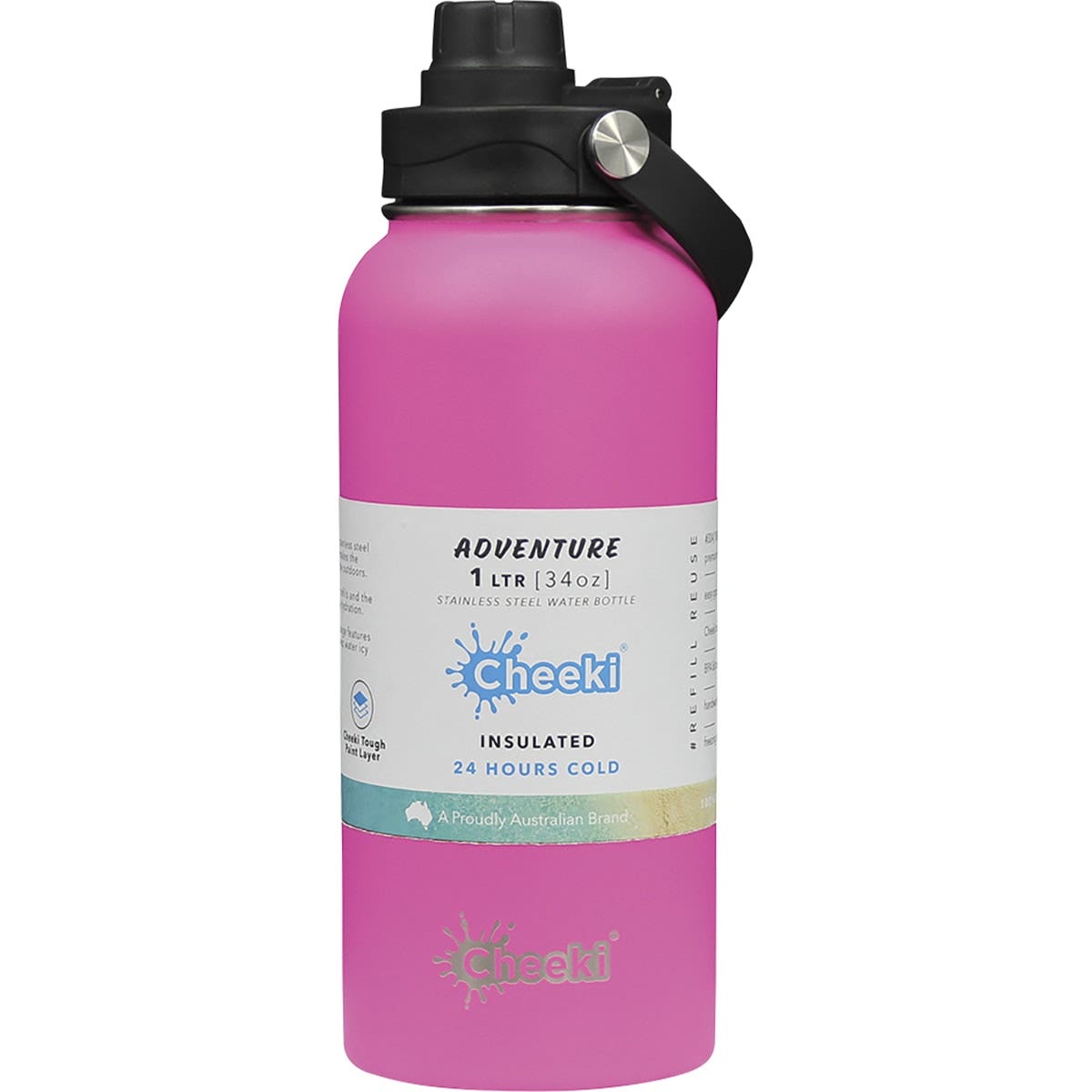 Cheeki Stainless Steel Bottle - Adventure Insulated - Magenta 1 Litre CHEEKI