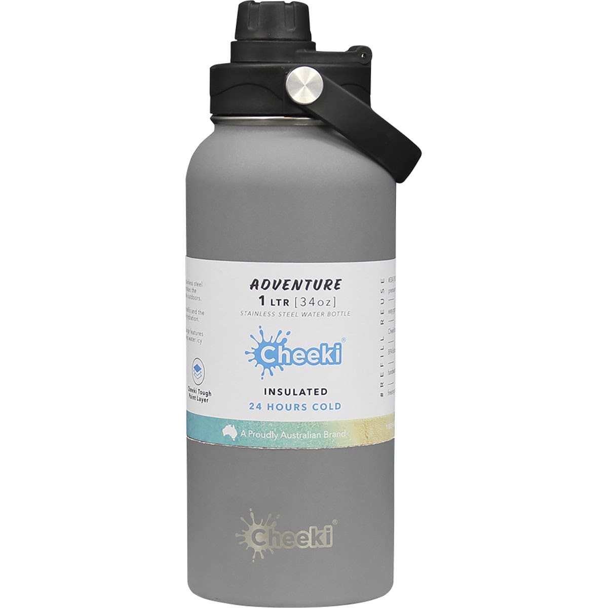 Cheeki Stainless Steel Bottle - Adventure Insulated - Slate 1 Litre CHEEKI