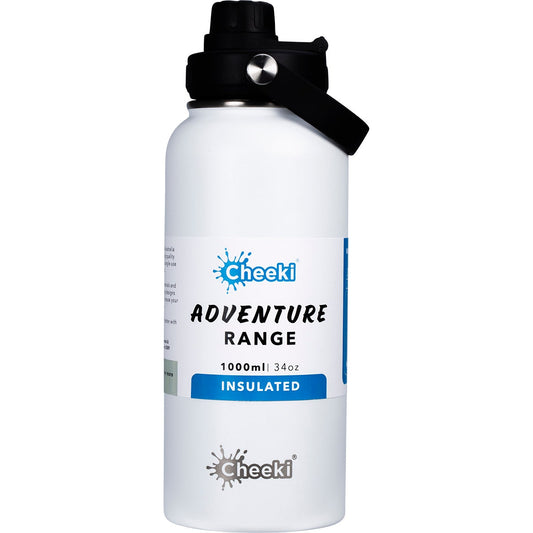 Cheeki Stainless Steel Bottle Adventure Insulated White 1l - Cutprice Online