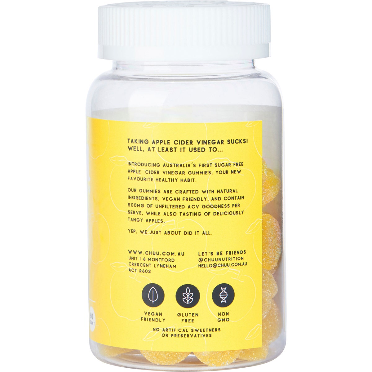 CHUU NUTRITION Apple Cider Vinegar Gummies Sugar Free 60pcs - Cutprice Online