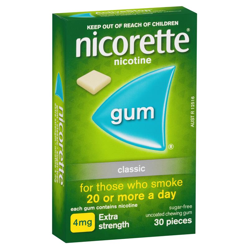 Nicorette Chewing Gum 4mg Classic 30PK - Cutprice Online