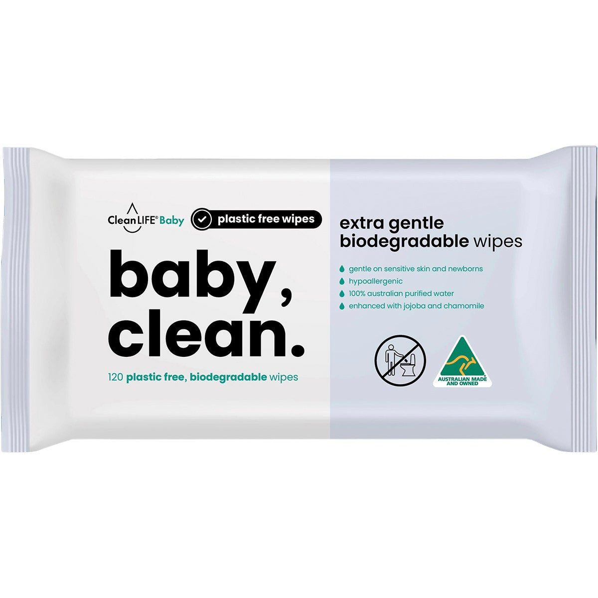 CleanLIFE Baby Clean Extra Gentle Plastic Free Wipes 120pk - Cutprice Online