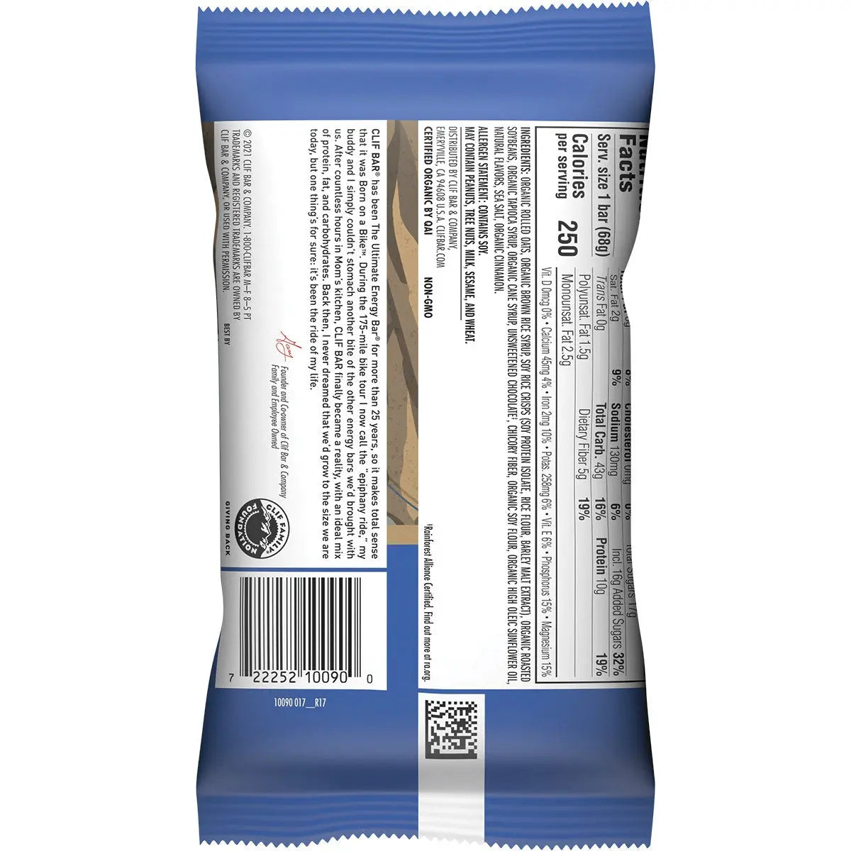 CLIF Energy Bar Chocolate Chip 68g 12PK CLIF