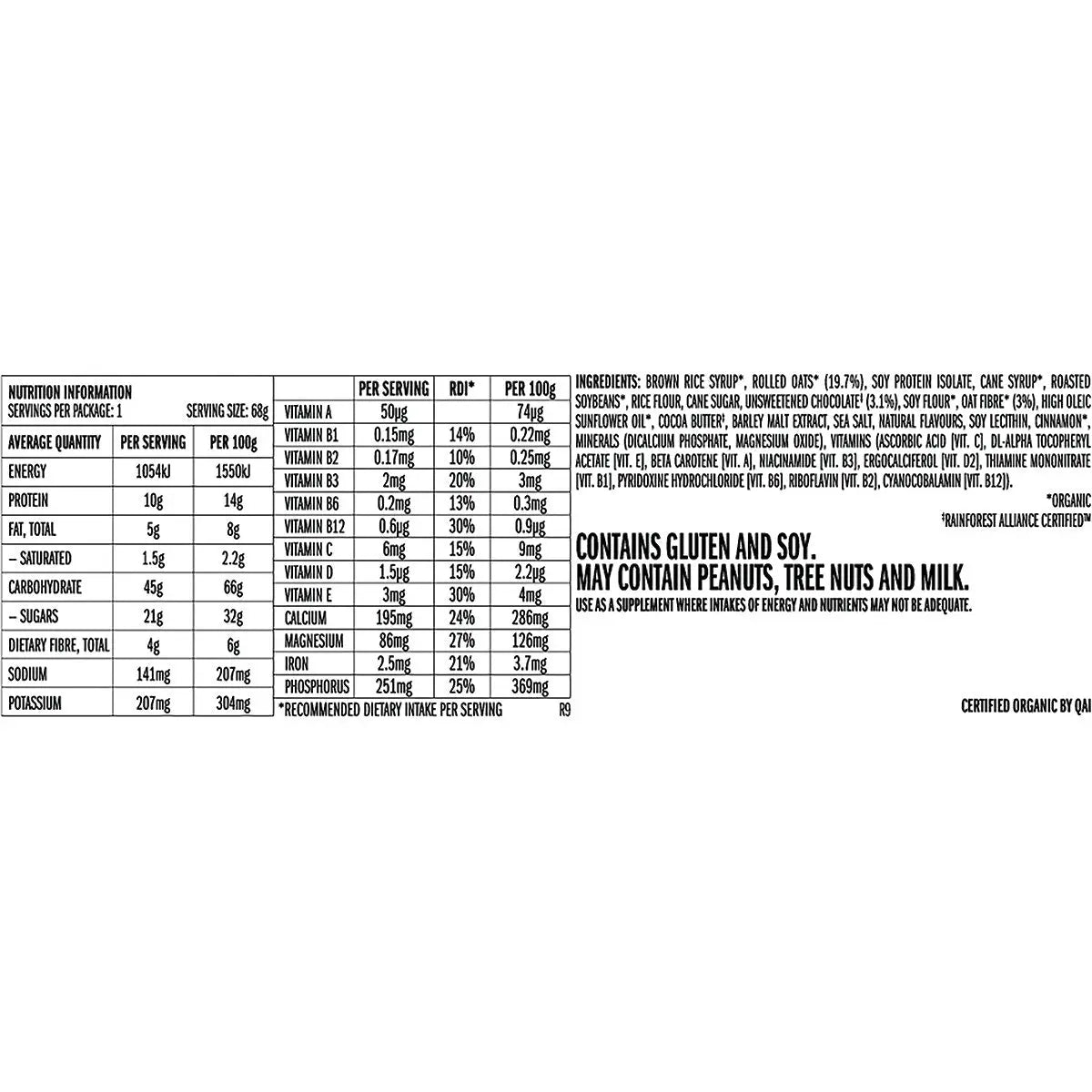 CLIF Energy Bar Chocolate Chip 68g 12PK CLIF