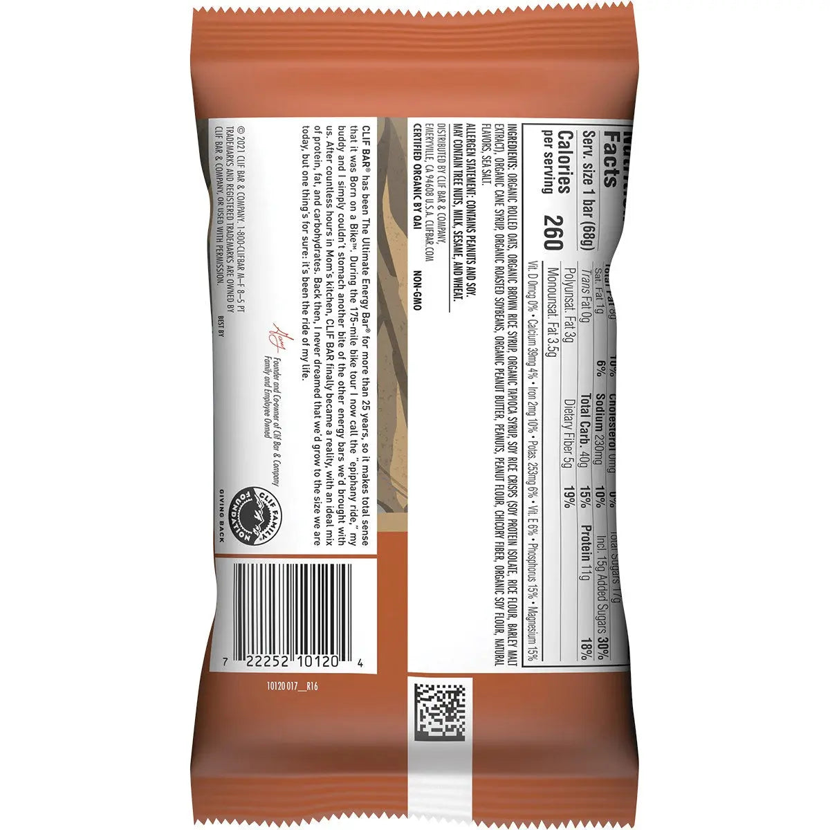 CLIF Energy Bar Crunchy Peanut Butter 68g 12PK CLIF