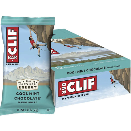 CLIF Energy Bar Cool Mint Choc (49mg Caffeine) 68g 12PK CLIF