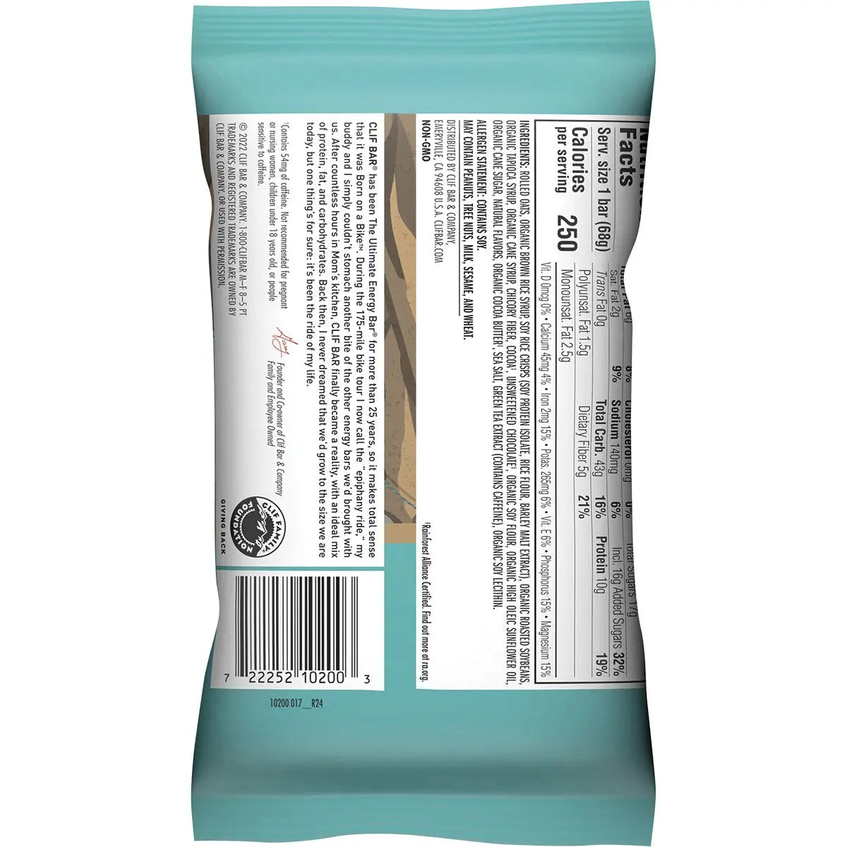 CLIF Energy Bar Cool Mint Choc (49mg Caffeine) 68g 12PK CLIF