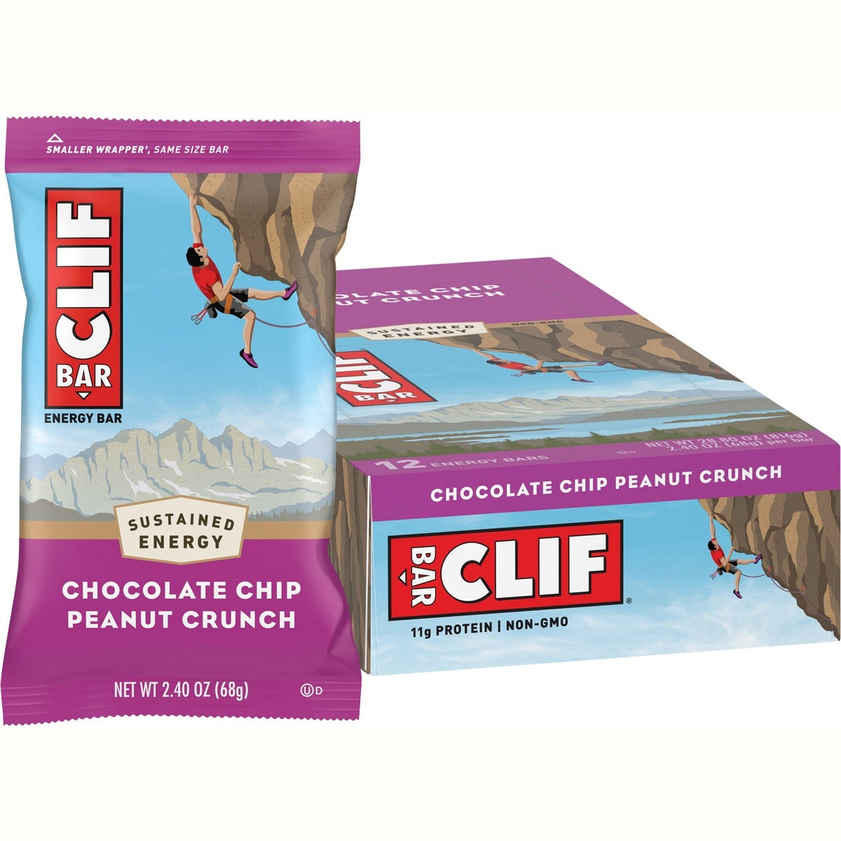 Clif Energy Bar Chocolate Chip Peanut Crunch 12x68g - Cutprice Online
