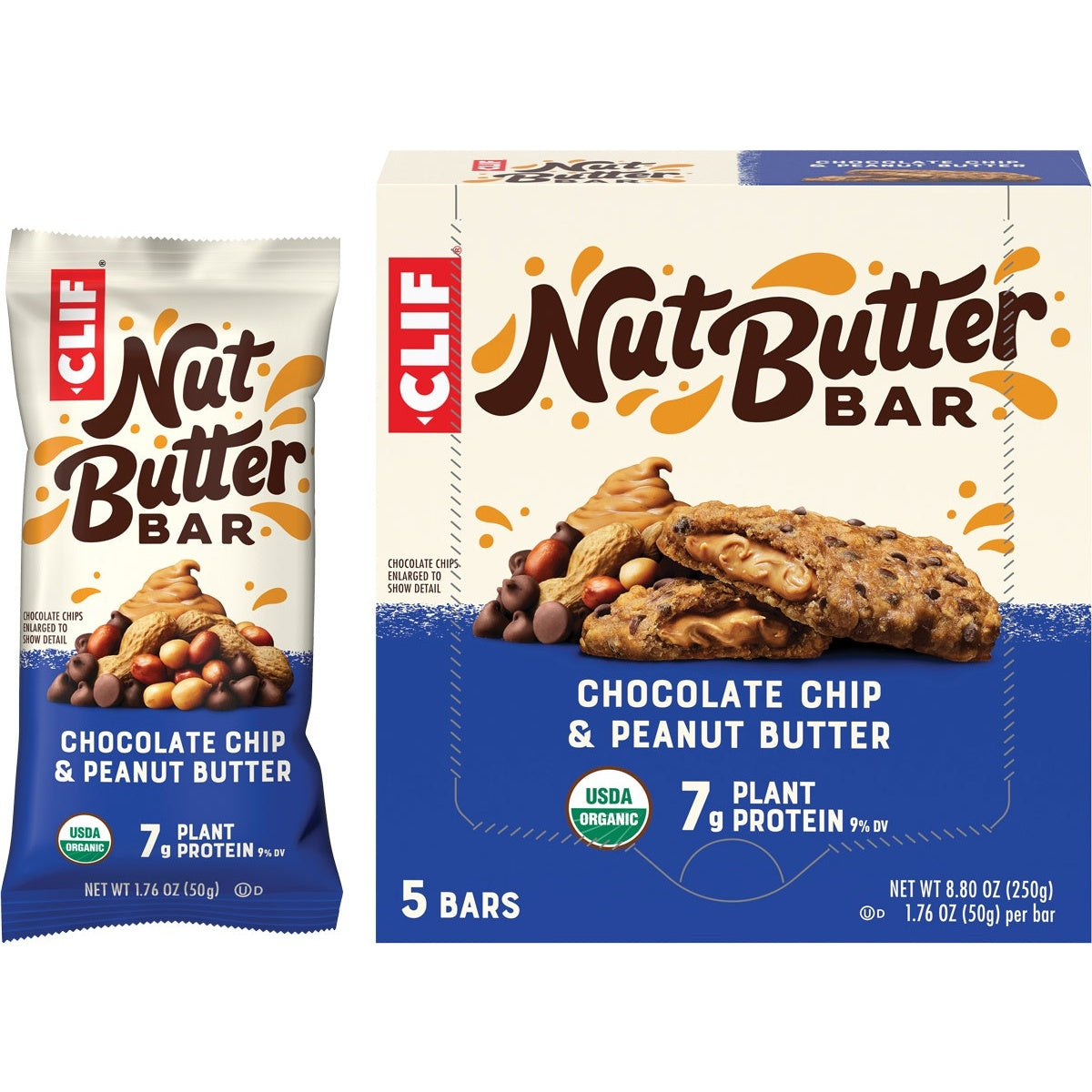 Clif Nut Butter Bar Chocolate Chip & Peanut Butter 5x50g - Cutprice Online