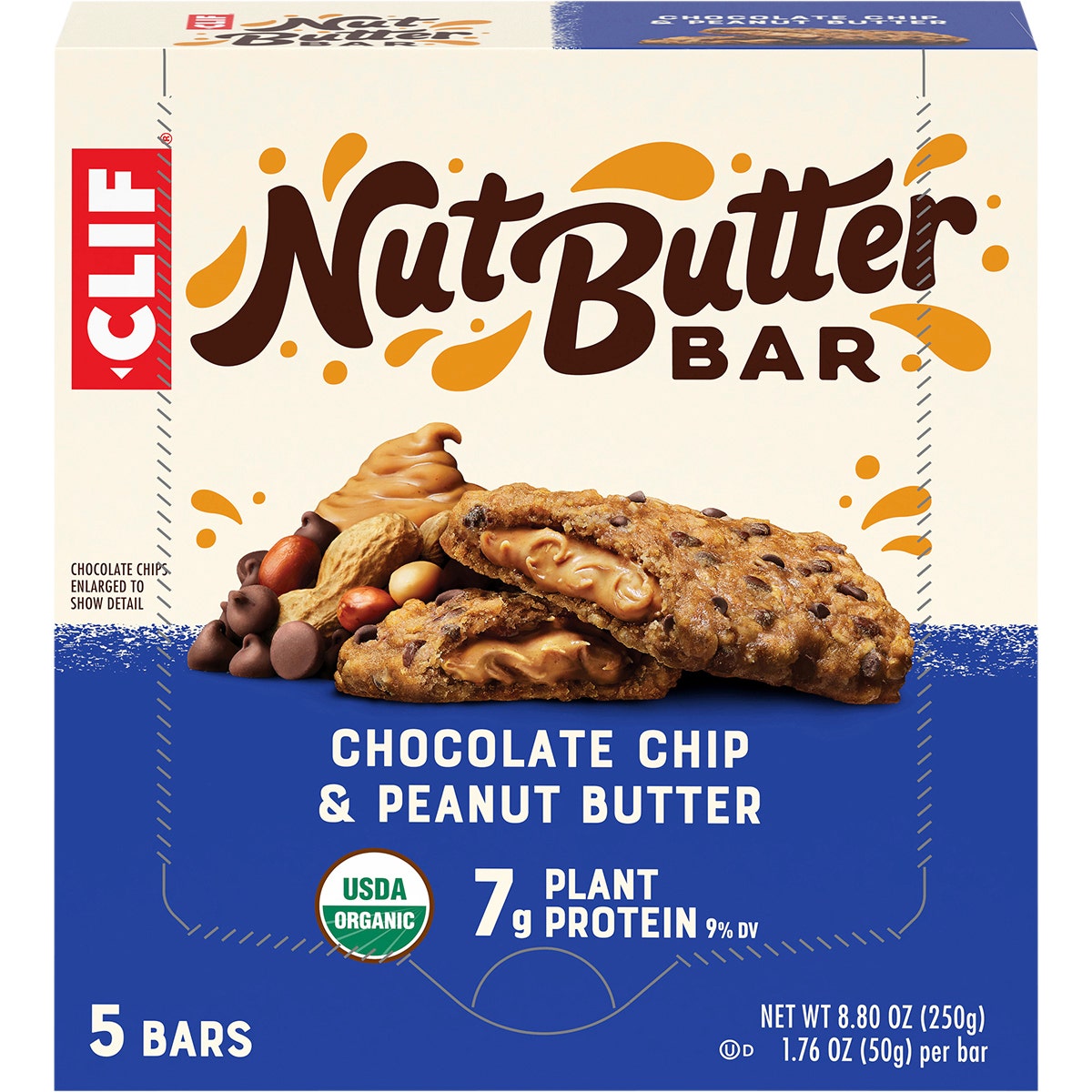 Clif Nut Butter Bar Chocolate Chip & Peanut Butter 5x50g - Cutprice Online