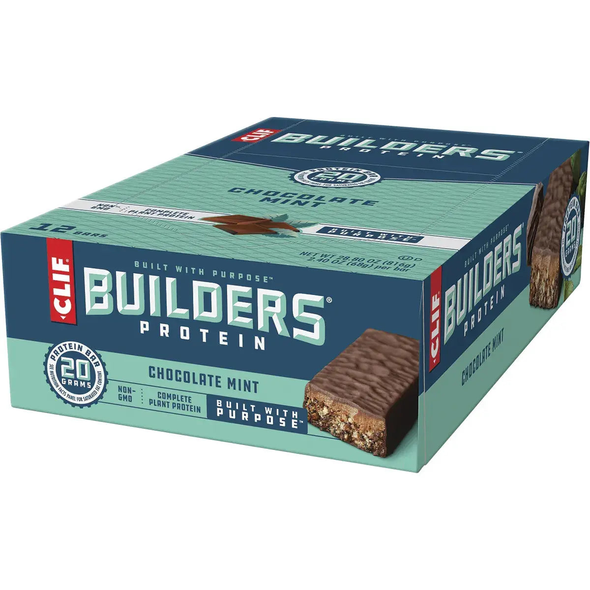 CLIF Builders Bar Chocolate Mint 68g 12PK CLIF