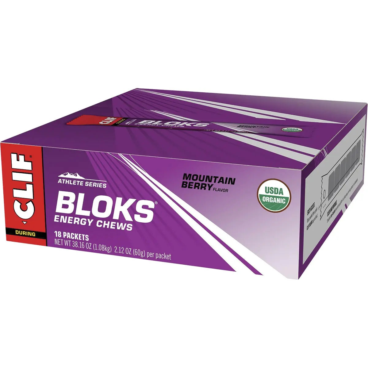 CLIF Bloks Energy Chews Mountain Berry 60g 18PK CLIF