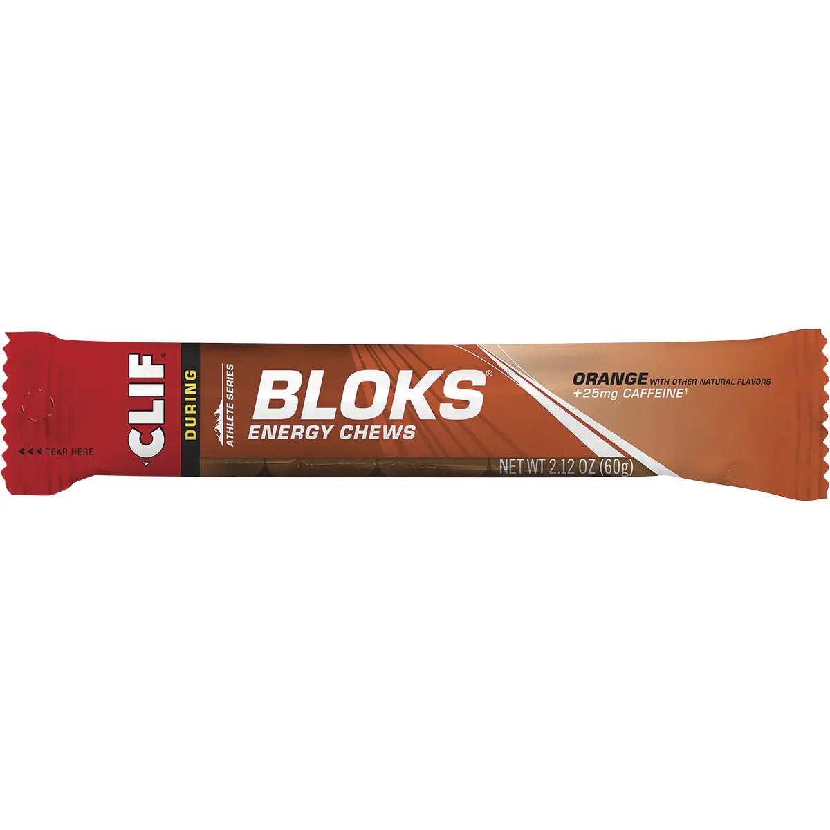 CLIF Bloks Energy Chews Orange (25mg Caffeine) 60g 18PK CLIF