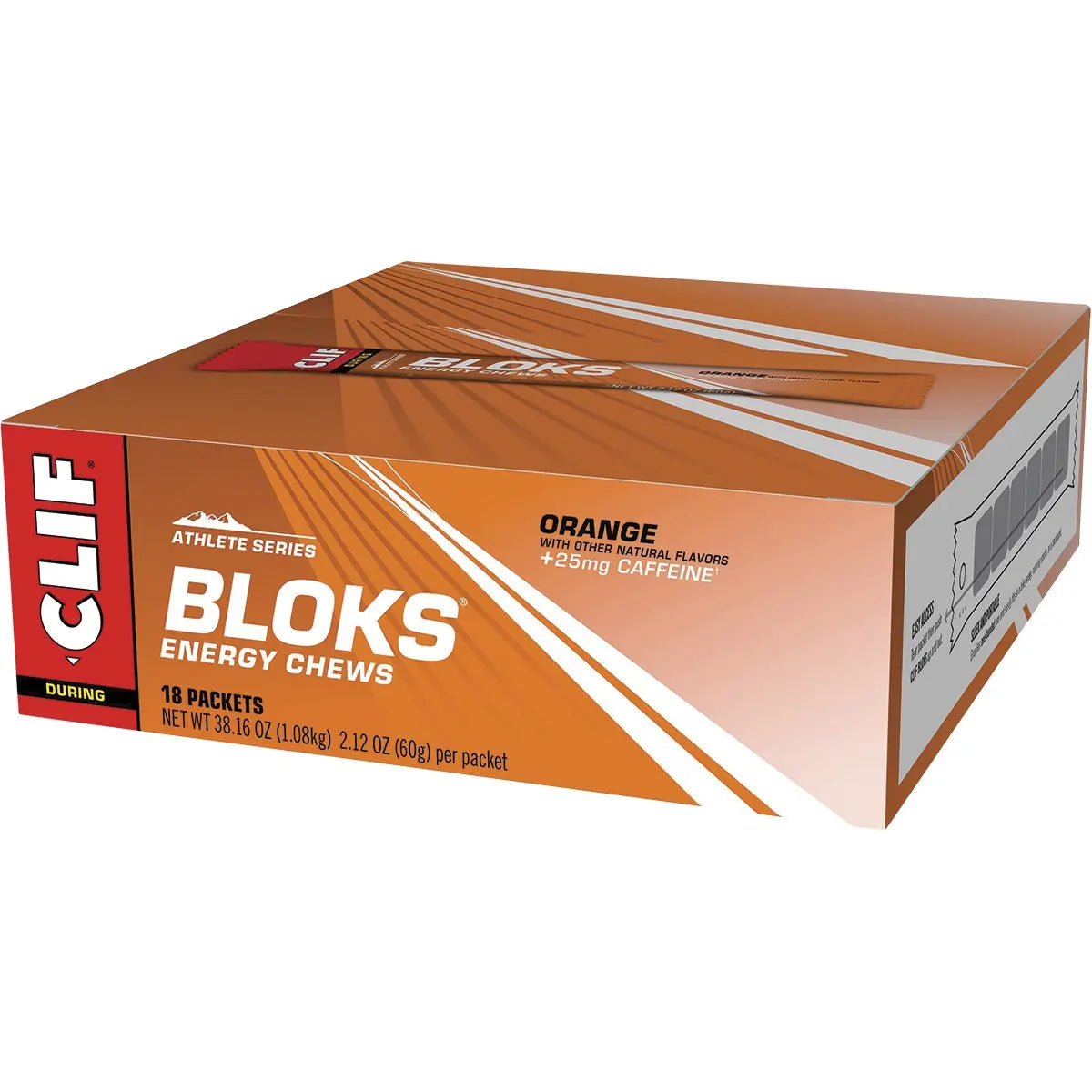 CLIF Bloks Energy Chews Orange (25mg Caffeine) 60g 18PK CLIF