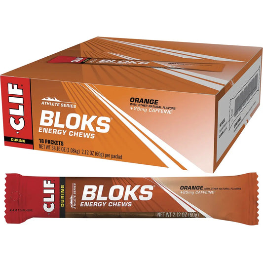 CLIF Bloks Energy Chews Orange (25mg Caffeine) 60g 18PK CLIF