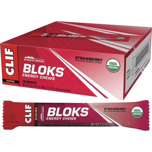 CLIF Bloks Energy Chews Strawberry 60g 18PK CLIF