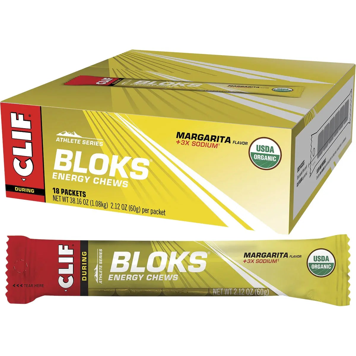CLIF Bloks Energy Chews Margarita (150mg Sodium) 60g 18PK CLIF