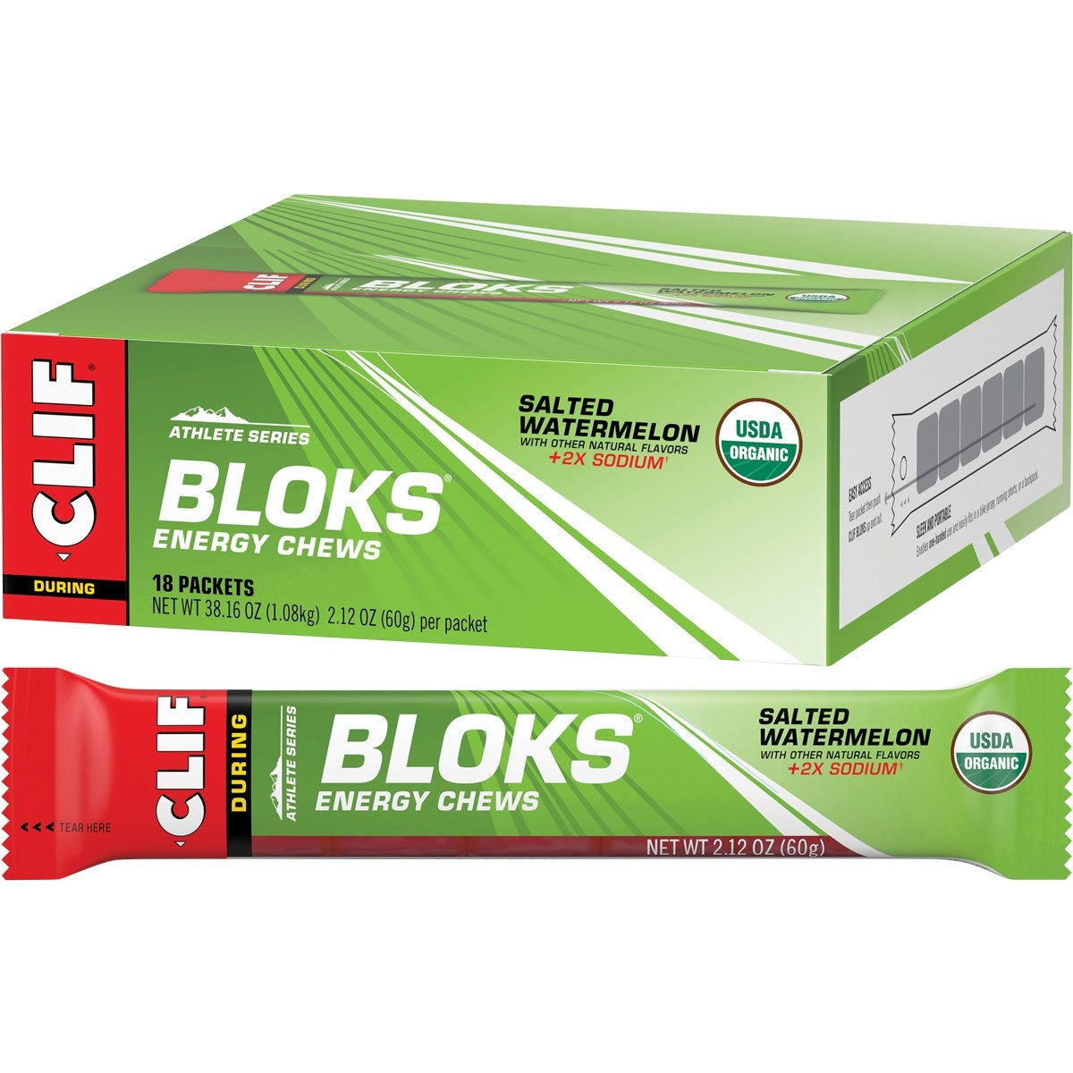 Clif Bloks Energy Chews Salted Watermelon 100mg Sodium 18x60g - Cutprice Online