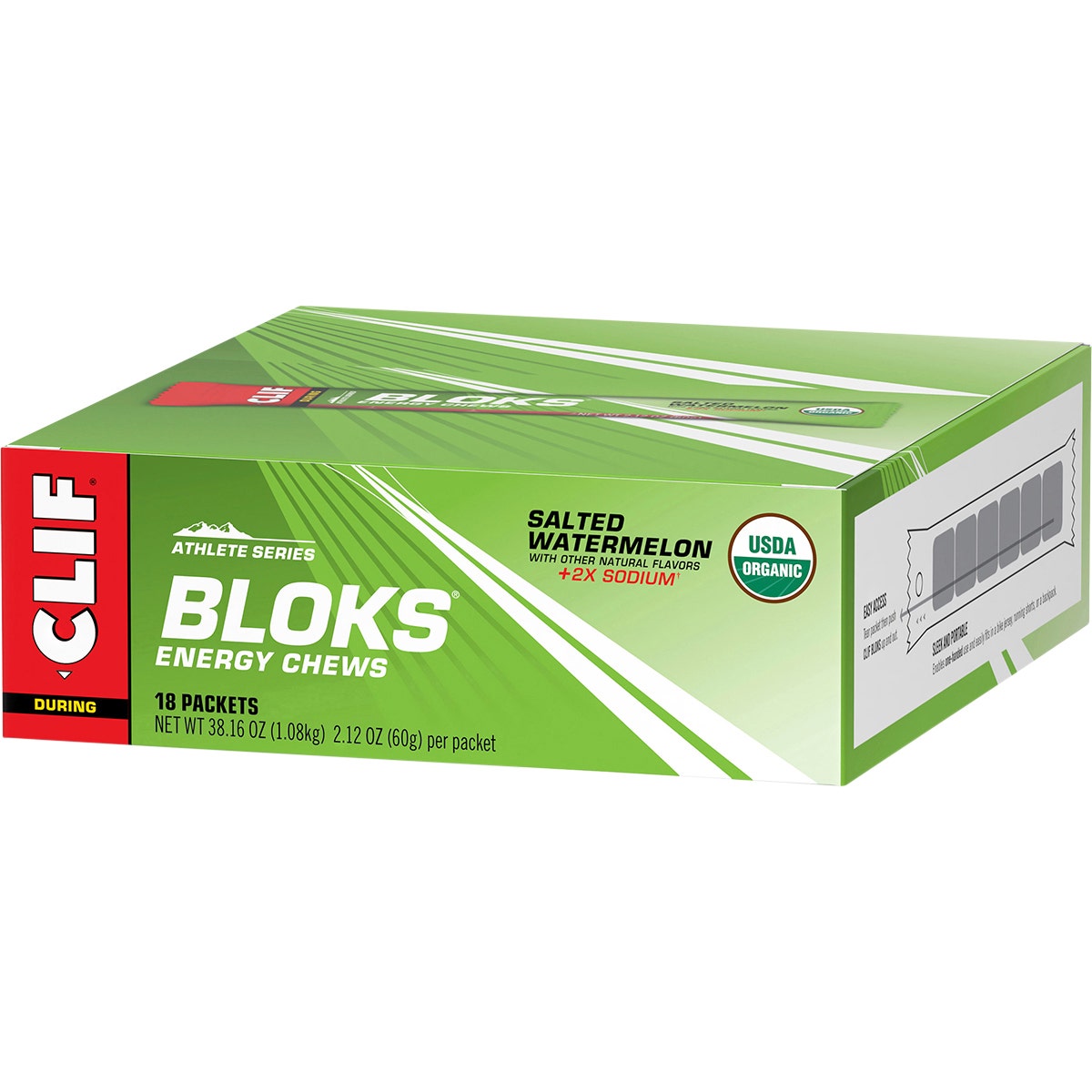 Clif Bloks Energy Chews Salted Watermelon 100mg Sodium 18x60g - Cutprice Online