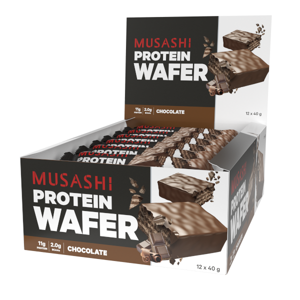 Musashi Protein Wafer Chocolate 40g 12PACK - Cutprice Online