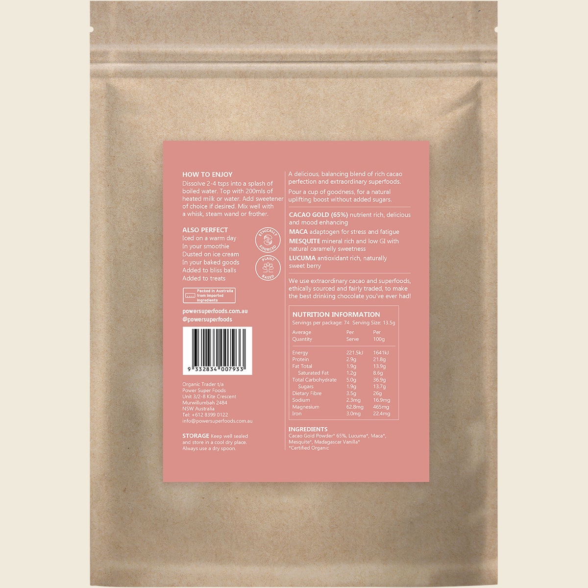 Power Super Foods Nourish Drinking Chocolate With Superfoods 1kg