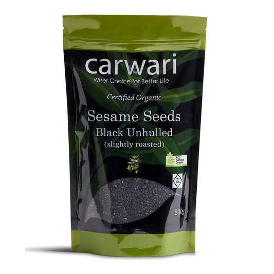 Carwari Organic Sesame Seeds Black Unhulled 200g Carwari Organic