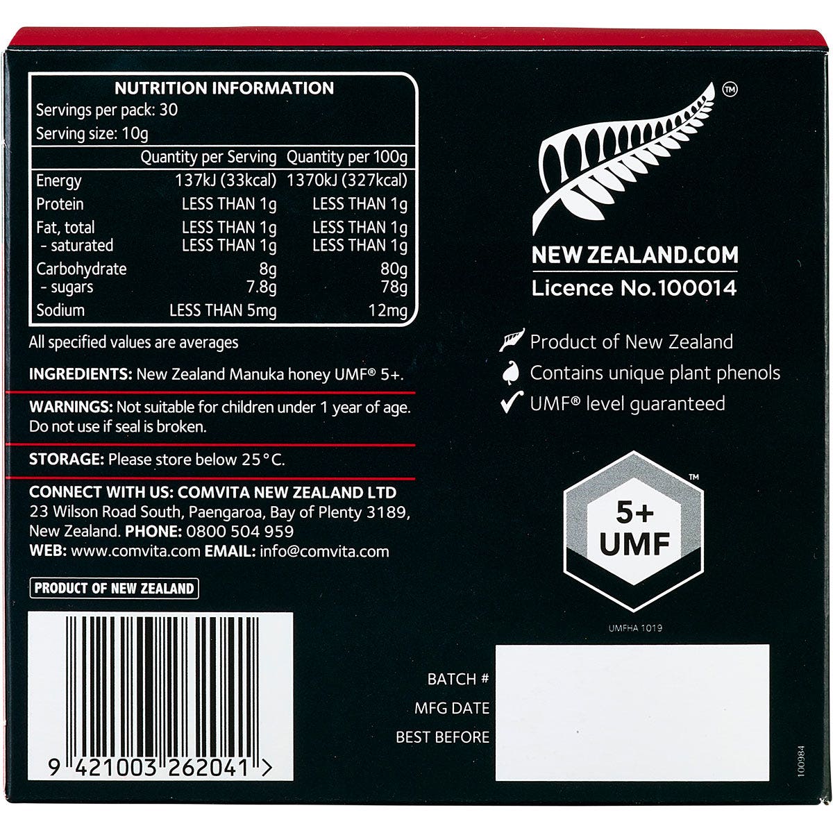 Comvita Manuka Honey on the Go Umf 5+ 30pk - Cutprice Online